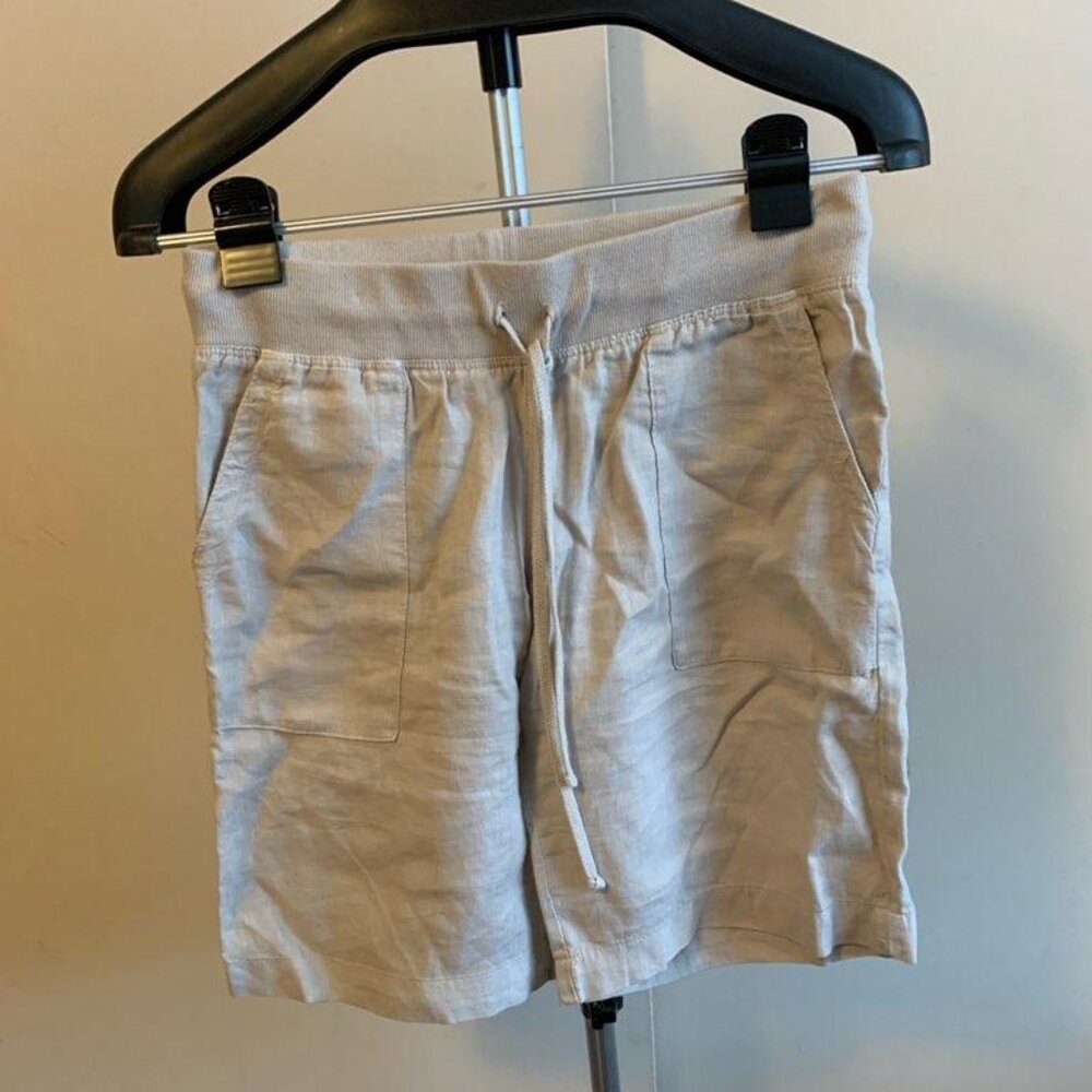 Hardtail drawstring linen shorts